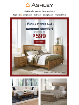 Ashley Furniture HomeStore - 🎉 Summer Comfort from $599 - Limited Time Only!