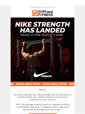 Gym and Fitness (Australia) - Nike Strength Has Landed