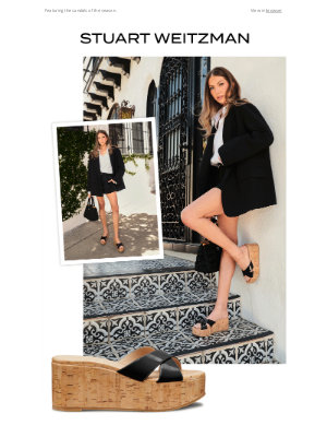 Stuart Weitzman - Stassi Styles the DAYNA WEDGE SLIDE for an Afternoon in Her Life