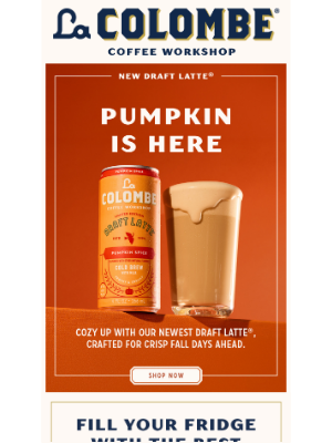 La Colombe Coffee Roasters - NEW: Pumpkin Spice Draft Latte is Here!