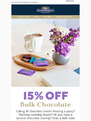 Ghirardelli Chocolate Company - FINAL DAYS 🍫☕ 15% Off Bulk Chocolate