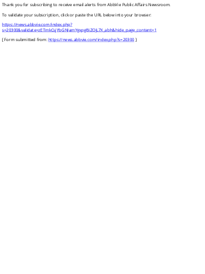 Email validation for AbbVie Public Affairs Newsroom required