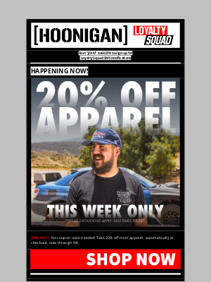 Hoonigan - ENJOY 20% OFF