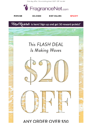 FragranceNet - Too Hot to Last! $20* OFF TODAY ONLY🔥