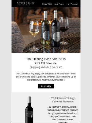 Sterling Vineyards - Flash Sale Starts Now | Sitewide Savings