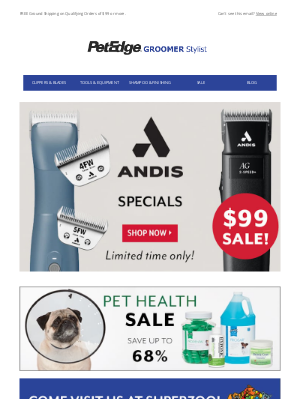 PetEdge - $99 Clipper Sale & More Deals Inside