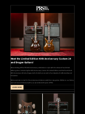 prsguitars - Meet the Limited Edition 40th Anniversary Custom 24 and Dragon Guitars! 🐉