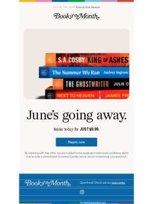 Book of the Month - A few days left for June books.
