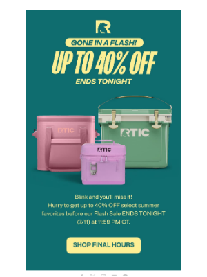 RTIC Outdoors - 🚨 Flash Sale’s FINAL HOURS 🚨
