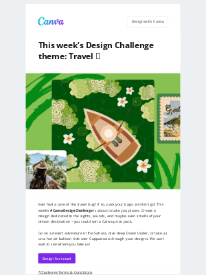 Canva - Now boarding: Your next #CanvaDesignChallenge ✈️