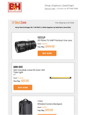 B&H Photo Video - Today's Deals: 💰 $600 OFF! DZOFilm 20-70mm Parfocal Cine Lens & More!