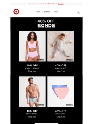 Target (Australia) - 🚨 40% OFF Bonds - On Now 🚨