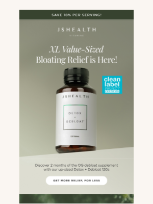 JS Health Vitamins - XL Value-Sized Detox + Debloat