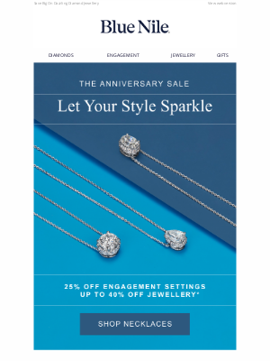 Blue Nile - The Anniversary Sale: Up To 40% Off Diamond Necklaces