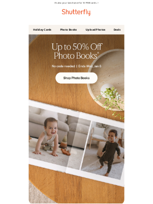 Shutterfly - 📣Ends TONIGHT! 📣 50% off photo books & more. Don't miss out!