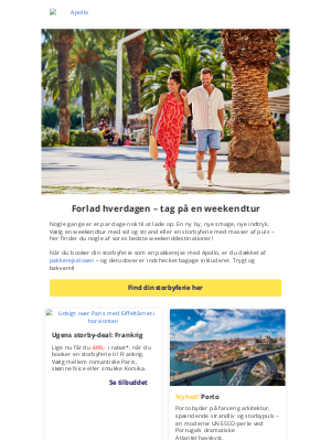 Apollo (Denmark) - Forlad hverdagen – tag på en weekendtur