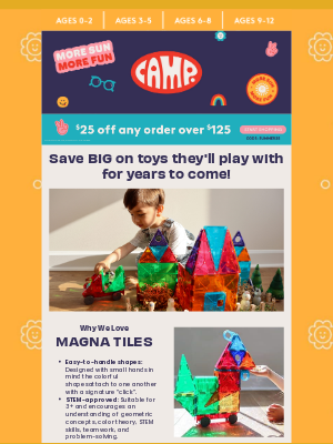 CAMP - Save Big on our Most Engaging Toys