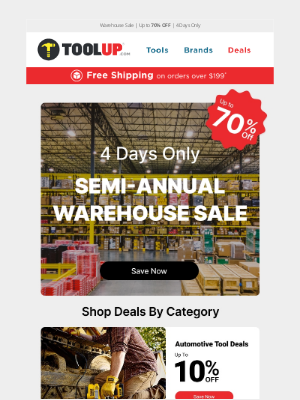 Toolup - 🚨 Warehouse Clearance: Up to 70% Off Everything You Need