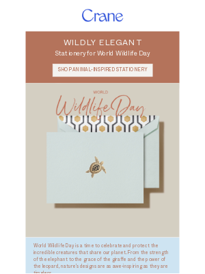 Crane & Co. - Celebrate World Wildlife Day with Stationery That Roars