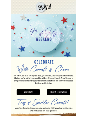 BRAVO! Italian - Plan Your 4th To Go & Order Now!