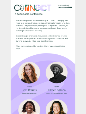 Teachable - More speakers and more reasons to be at CONNECT 🗽