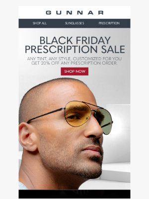 GUNNAR Optiks - Black Friday Rx Deals Start Now!