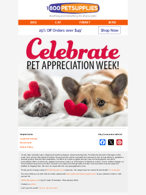 dog - Shop & Save During Pet Appreciation Week. 25% Off Your Order