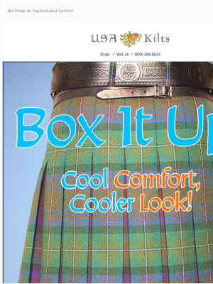 USA Kilts - NEW! Box-Pleat Kilt!