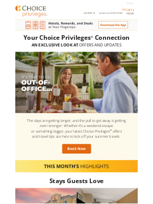Choice Hotels - Account Summary—see what’s new this month