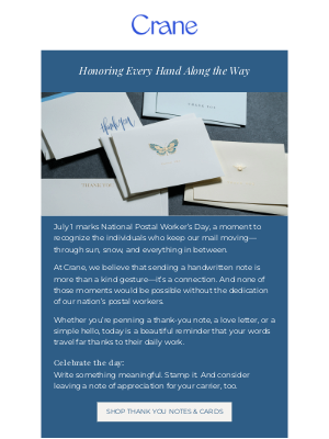 Crane & Co. - Delivering Gratitude this National Postal Worker’s Day