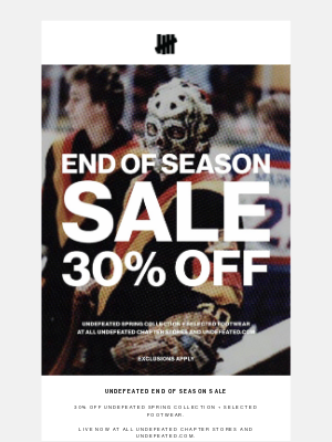 Undefeated - UNDEFEATED End of Season Sale Live Now