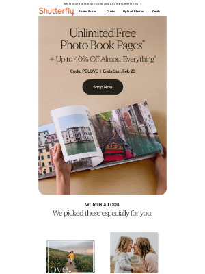 Shutterfly - 🎉 Happening NOW: Unlimited free photo book pages