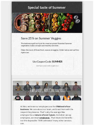 MaxDelivery - Save 25% on Tasty Summer Veggies 🌽 😋