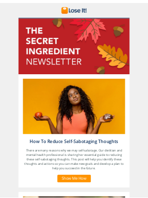 Lose It! -  🚫How To Reduce Self-Sabotaging Thoughts + An Easy Weeknight Meal 😋