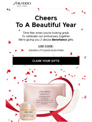 Shiseido - Your FREE Anniversary Gifts are Waiting