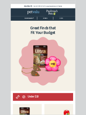 Pet Valu (Canada) - Starting at under $10! Great finds that fit your budget for pet toys, treats & much more