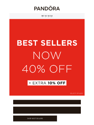 Pandora Jewelry USA - Last chance to get 40% off Best Sellers!