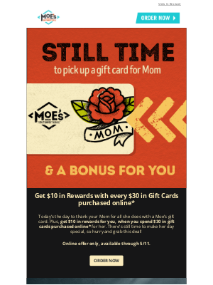 Last chance at a great gift card deal for Mom