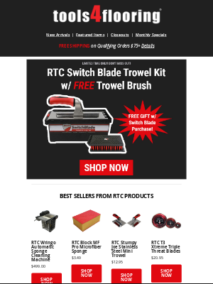 Tools 4 Flooring - FREE GIFT w/ RTC Switch Blade Trowel Kit Purchase! 🎁