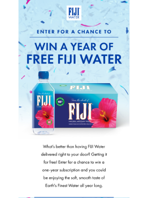 FIJI Water - Want a free year of FIJI Water? 🌺💦