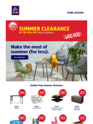 Aldi (UK) - ALDI Finds Summer Clearance! Up to 75% off!