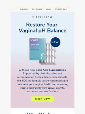 Kindra - Restore your pH balance with THIS