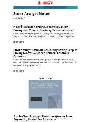 Morningstar - Nestle, IBM, ServiceNow, Unilever, Texas Instruments, and more