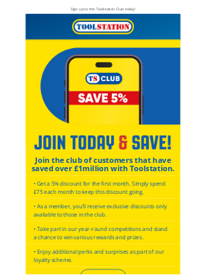 Toolstation (United Kingdom) - Become a TS Club member: your wallet will thank you