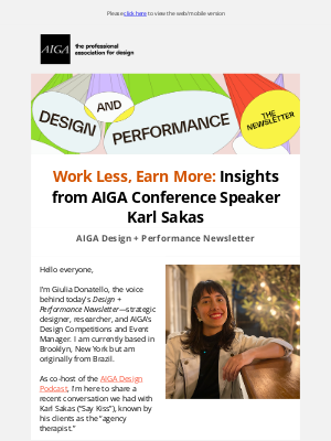 AIGA - Work Less, Earn More: Hear from AIGA Conference Speaker Karl Sakas