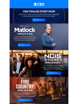 CBS - CBS Finales Kick Off Tonight!