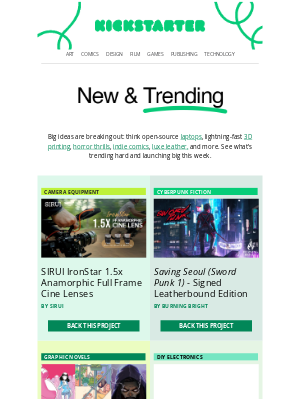 Kickstarter - Trending hard. Launching big.