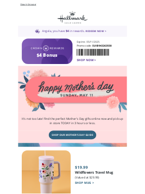 Hallmark - $4 + last-minute gifts for Mom! 💐