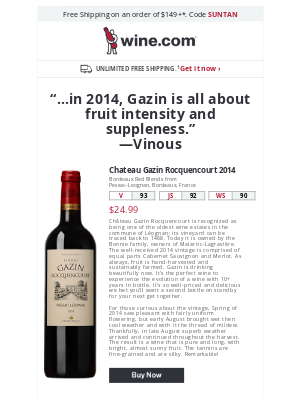 Wine - Chateau Gazin Rocquencourt’s 93pt “triumph” now $25