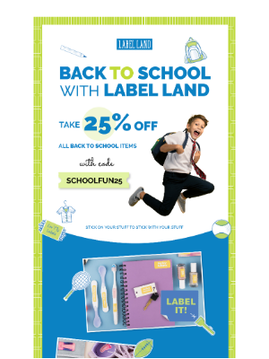 Label Land - Get Ready for School with 25% Off Sitewide 📚 🚌